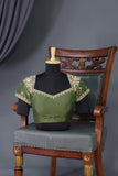 A lovely tussar floral saree with beautiful scalloped mirror embroidery