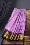 Pure Gadwal Saree in Lavender & Brown combo