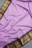 Pure Gadwal Saree in Lavender & Brown combo