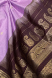 Pure Gadwal Saree in Lavender & Brown combo