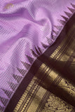 Pure Gadwal Saree in Lavender & Brown combo