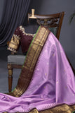Pure Gadwal Saree in Lavender & Brown combo