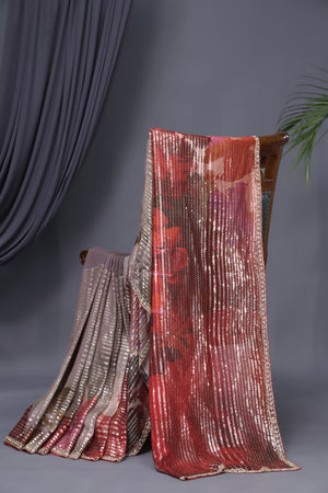 Designer Sequins Georgette Saree