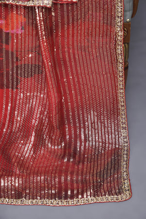 Designer Sequins Georgette Saree