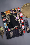 A lovely soft silk floral saree with beautiful satin border