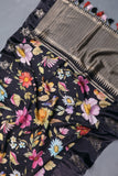 A lovely soft silk floral saree with beautiful satin border