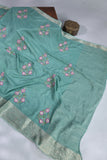 Light weight silk saree in blue and pink