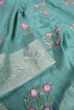 Light weight silk saree in blue and pink
