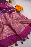 Banarasi Kora silk saree in hues of purple