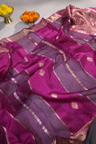 Banarasi Kora silk saree in hues of purple