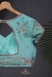 Aqua Blue Crush Tissue Saree