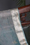Aqua Blue Crush Tissue Saree