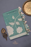Mashru Silk Saree in aqua Blue Hue