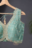 Mashru Silk Saree in aqua Blue Hue