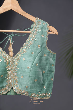 Mashru Silk Saree in aqua Blue Hue