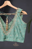 Mashru Silk Saree in aqua Blue Hue