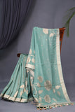 Mashru Silk Saree in aqua Blue Hue