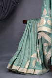 Mashru Silk Saree in aqua Blue Hue