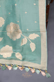 Mashru Silk Saree in aqua Blue Hue