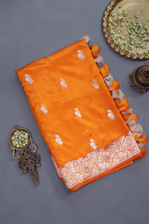 Sunshine woven in Silk - Raw Mango Pattu Saree
