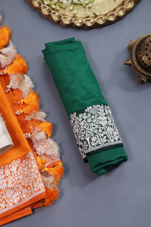 Sunshine woven in Silk - Raw Mango Pattu Saree