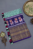 Ikkat Kanchi saree in hues of blue - absolutely gorgeous