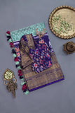 Ikkat Kanchi saree in hues of blue - absolutely gorgeous
