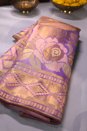 Kanjeevaram Tissue saree in lovely lavender