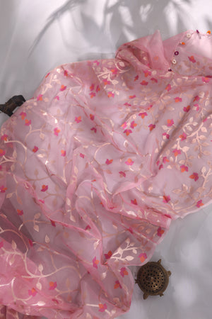 Muslin jamdaani in pretty pink