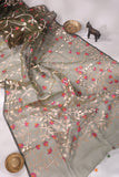 Muslin jamdaani in olive green