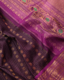 Kanchi Gadwal saree in a lovely brown and magenta combo