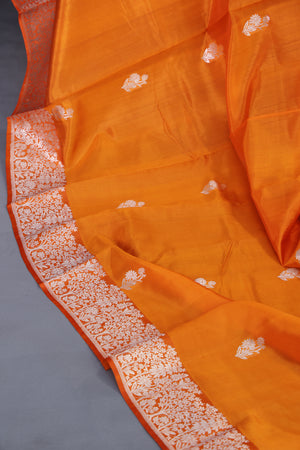 Sunshine woven in Silk - Raw Mango Pattu Saree