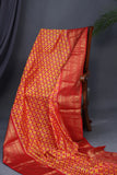 Ikkat Kanchi saree in hues of orange & red - absolutely gorgeous