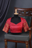 Ikkat Kanchi saree in hues of orange & red - absolutely gorgeous