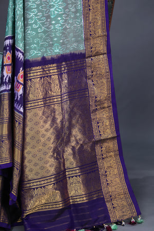 Ikkat Kanchi saree in hues of blue - absolutely gorgeous