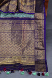 Ikkat Kanchi saree in hues of blue - absolutely gorgeous