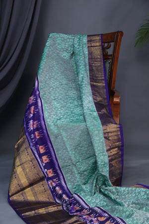 Ikkat Kanchi saree in hues of blue - absolutely gorgeous