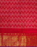 Beautiful Twill Silk Saree in orange and kanchi border