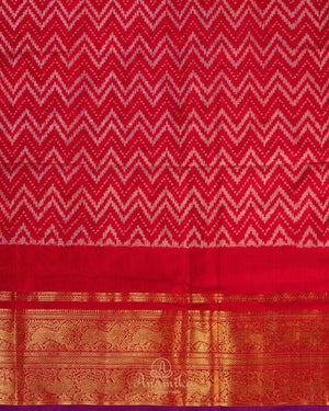 Beautiful Twill Silk Saree in orange and kanchi border
