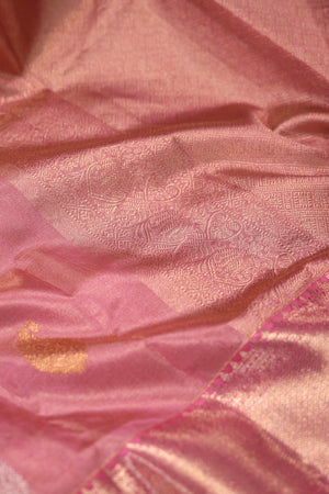 A stunning tissue kanjeevaram in a lovely shade of pink