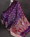 Purple Chanderi Silk saree with all over jaal weaving