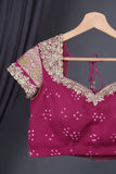 Pink Banarasi Georgette saree with a stunning work blouse