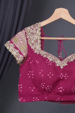 Pink Banarasi Georgette saree with a stunning work blouse