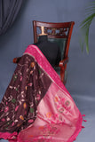 A beautiful floral Tusser Georgette - Brown