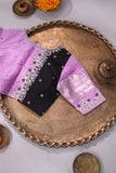 A beautiful vintage styled Gadwal in a unique black and lavender shade.