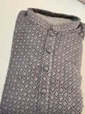 Grey heavy thread embroidered kurta