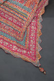 Designer Georgette Saree in hues of orange, peach, red and pink