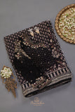 Black Georgette saree with full sleeves blouse