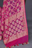 Pink Banarasi Georgette saree with a stunning work blouse