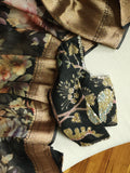 Elegant Black Organza saree with dreamy floral prints